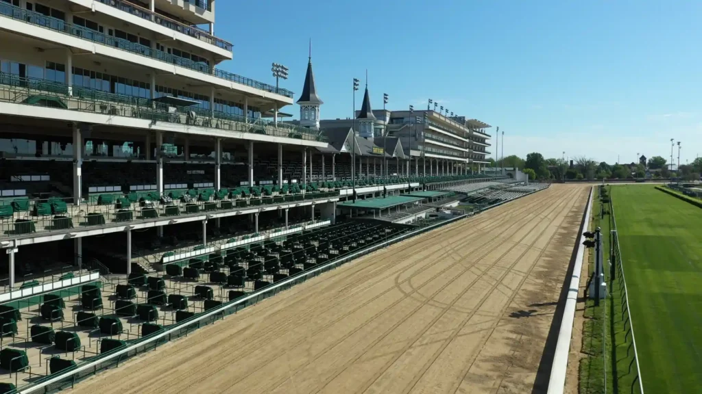 View Of The Spires At Churchhill Downs From The Track